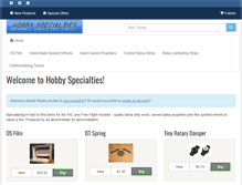 Tablet Screenshot of hobbyspecialties.com